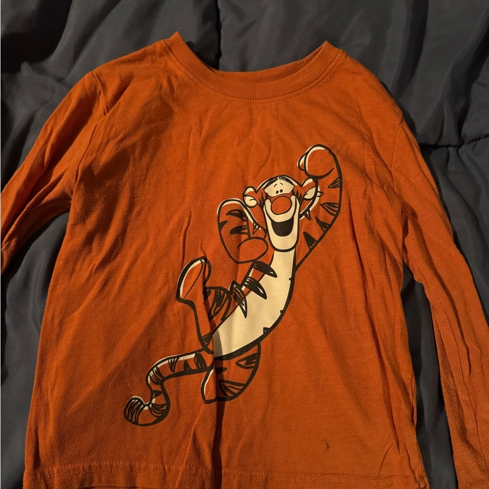 Disney Kids Tigger Orange Long Sleeve Tee